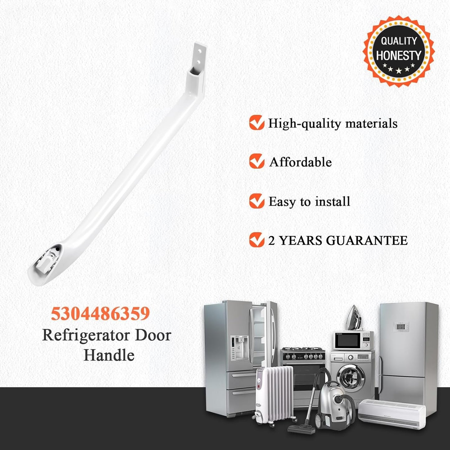 Blutoget 5304486359 5304506469 Refrigerator Door Handle Slope Left 1 Pack Fit for Frigidaire Refrigerator FFTR1814QW4A FFTR1821QW0 FFTR1821QW1 LFTR1814LWK- Replaces 5304504507 242059501 242059504