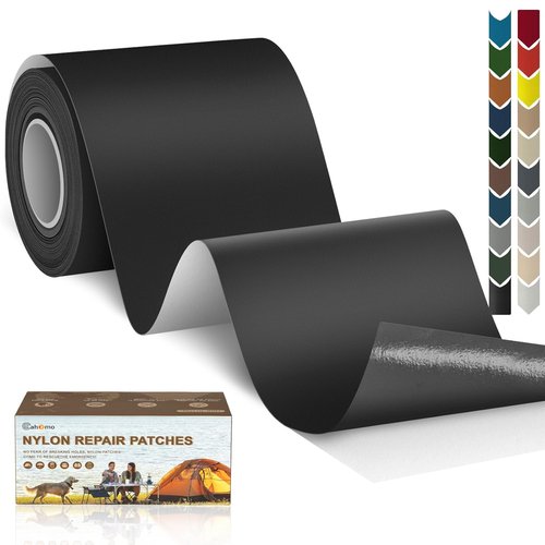 Cahomo Nylon Repair Patch - Self-Adhesive Fabric Tape for Tents, Jackets & Gear | 3x79 Inch Black