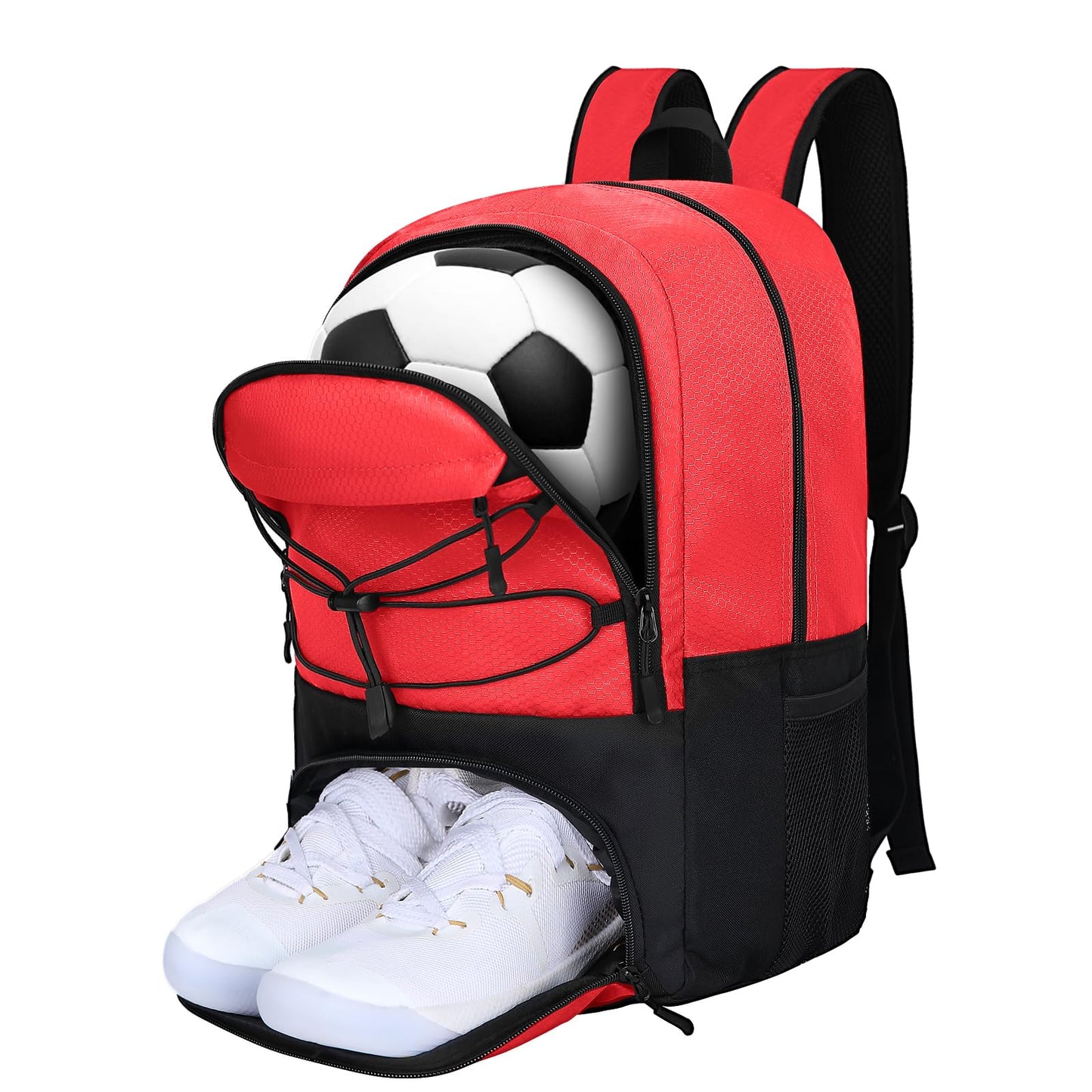 Goloni Soccer Backpack Bag with Separate Ball & Cleat Shoe Compartment, Waterproof Volleyball Basketball Backpack Sports Gym Backpack for Teen Girls Boys Men Women Kids