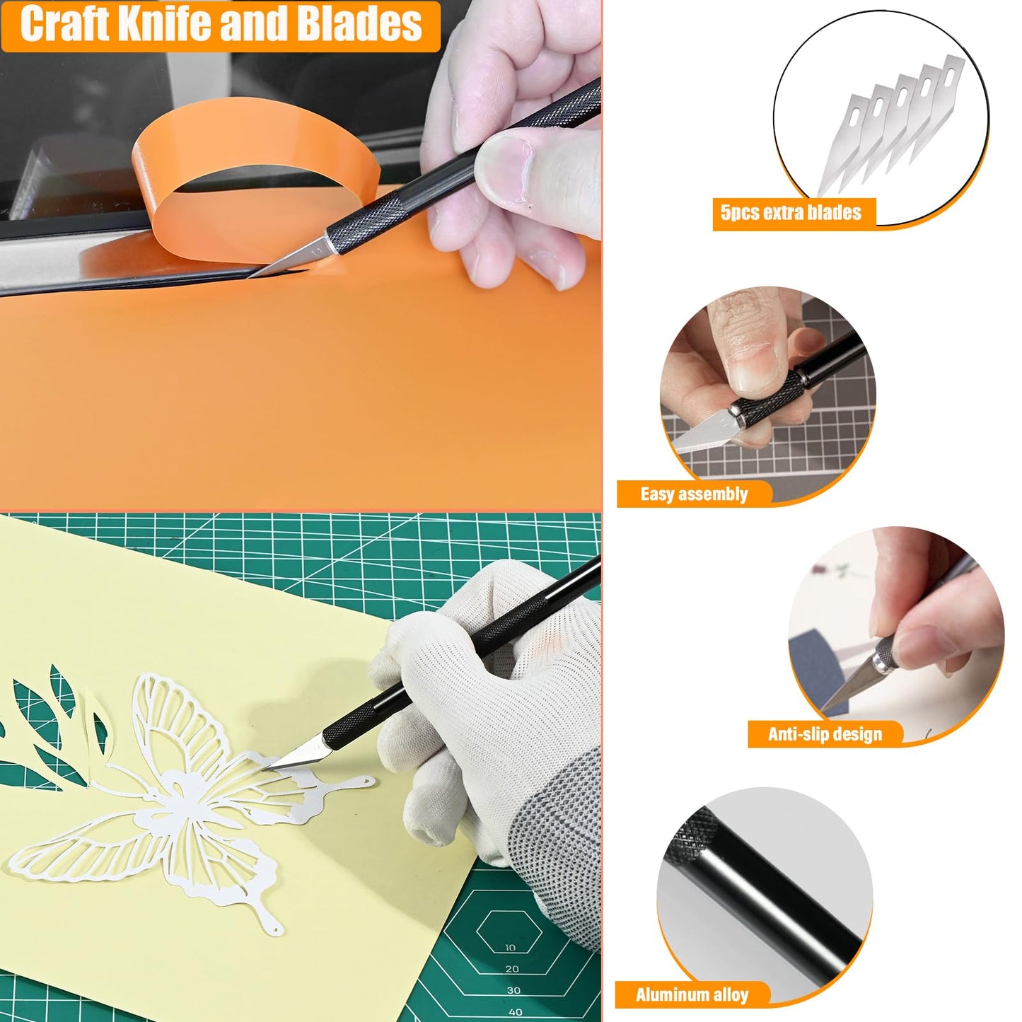 EHDIS Wallpaper Smoothing Tool Kit with Sponge Seam Roller, Vinyl Squeegee,Cutting Tool for Peel and Stick on Contact Paper,Window Tint Film,Decal,Graphics Installation