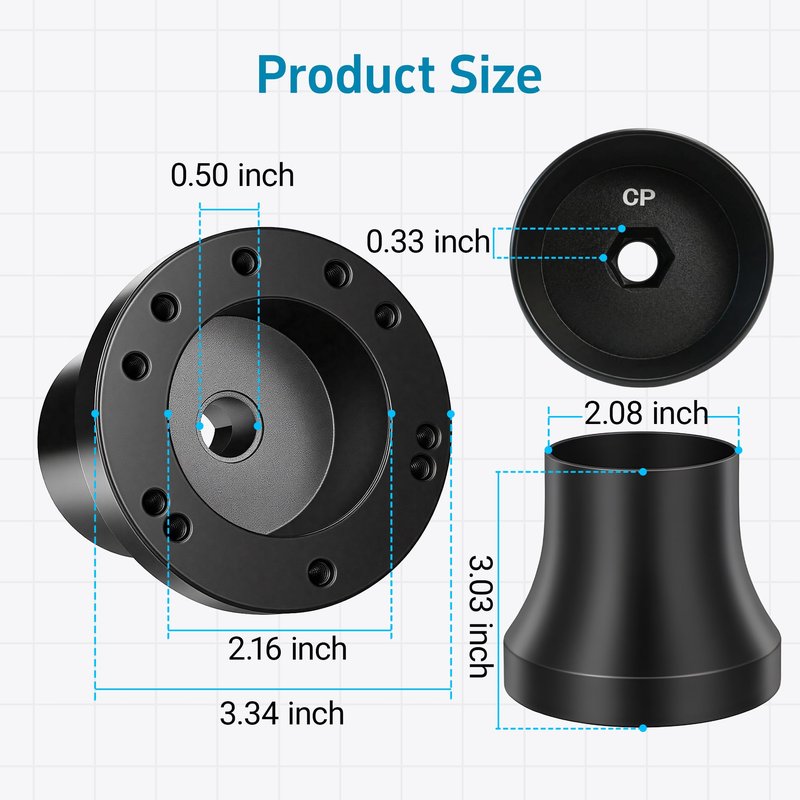 MIXOPOLY Golf Cart Steering Wheel Hub Adapter fits Club Car Precedent Model, Black and Anti-rust