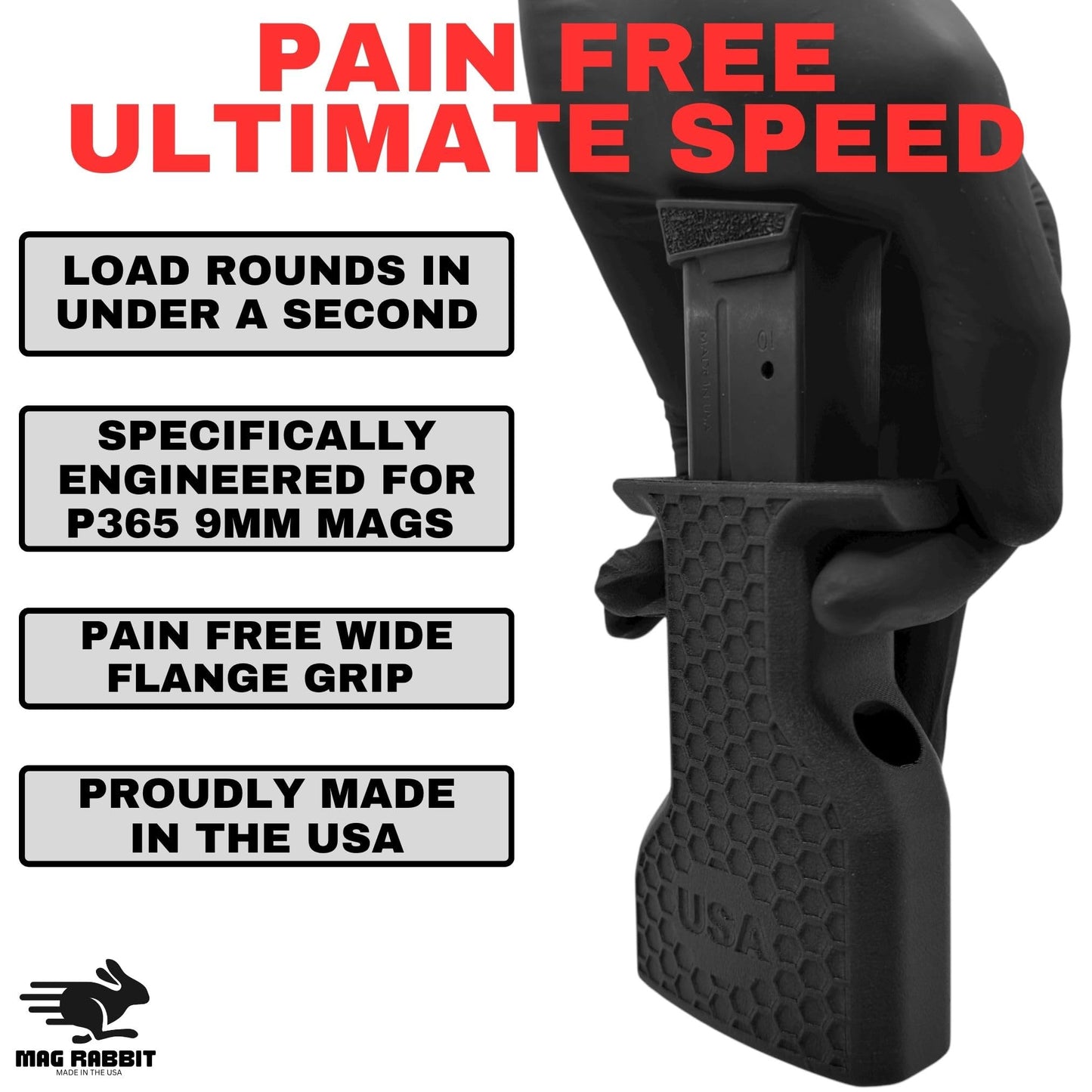 Mag Rabbit Speed Loader for SIG Sauer P365 9mm Magazine, Magazine Loading Accessory, Quickest and Easiest Loader, Not Compatible with P365 380