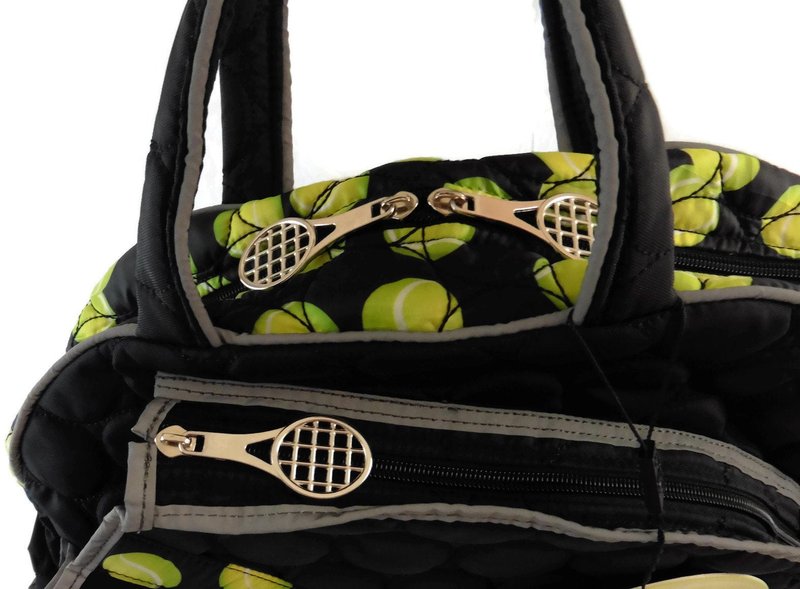 ModaMoo Womens Reflective Tennis Bag, Designed in New York, Black