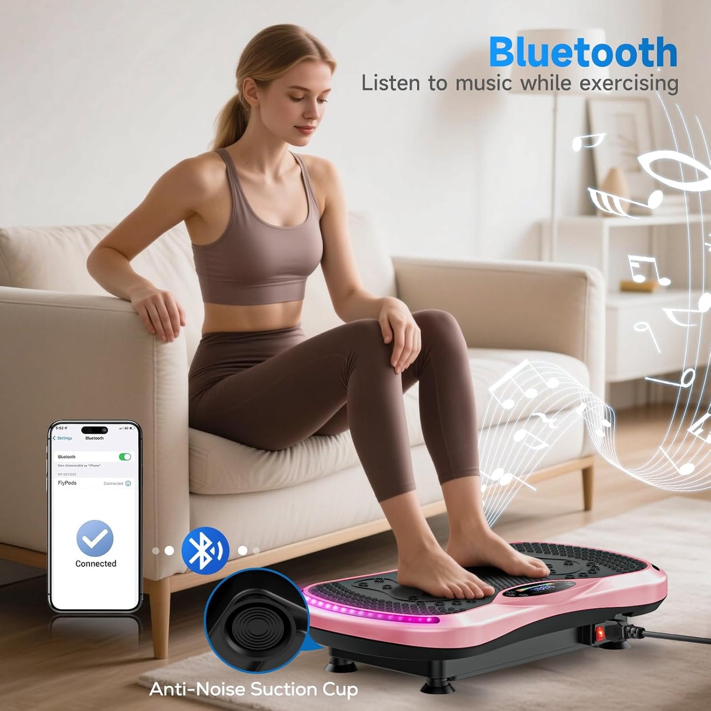 Skiennix Vibration Plate Exercise Machine - Full-Body Weight Loss & Lymphatic Drainage | 400 Lbs Capacity, 200 Speeds