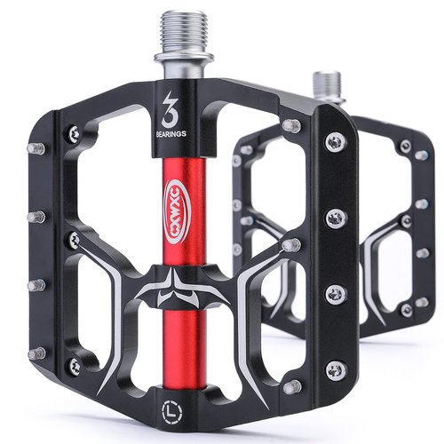 Road/Mountain Bike Pedals - 3 Bearings 9/16” Aluminum Alloy Bicycle Pedals - Mountain Bike Pedal with Removable Anti-Skid Nails