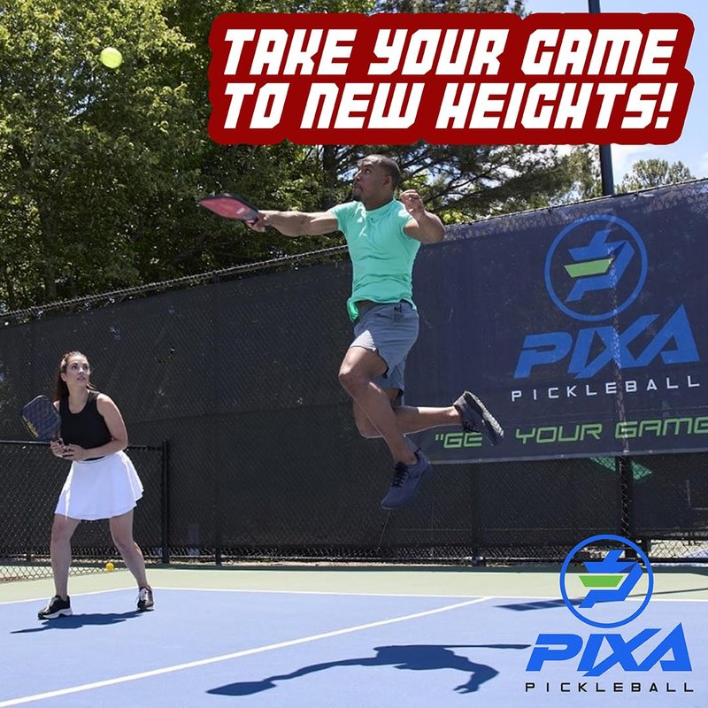 PIXA Powercrush Xtreme Fiberglass Face 13mm Pickleball Paddle with Friction Surface for Great Spin and Control! Beginner/Intermediate; Great Gift!