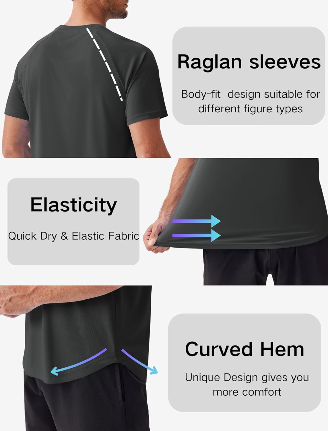 PINSPARK Men's Rash Guard - 2 Pack UPF50+ Sun Protection Swim & Surf Shirts | Quick Dry Performance