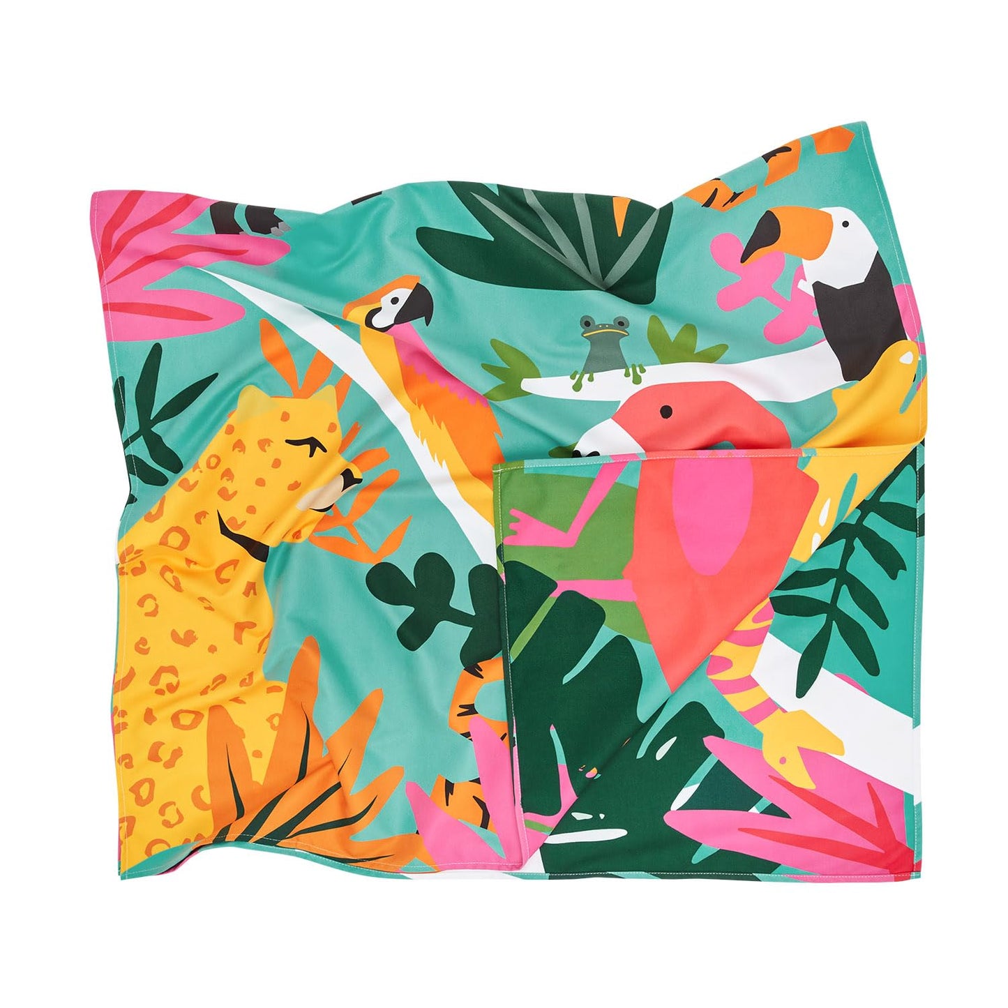Dock & Bay Beach Towel - Quick Dry, Sand Free - Compact, Lightweight - 100% Recycled - Includes Bag - Wild Things - Extra Large (200x90cm, 78x35)