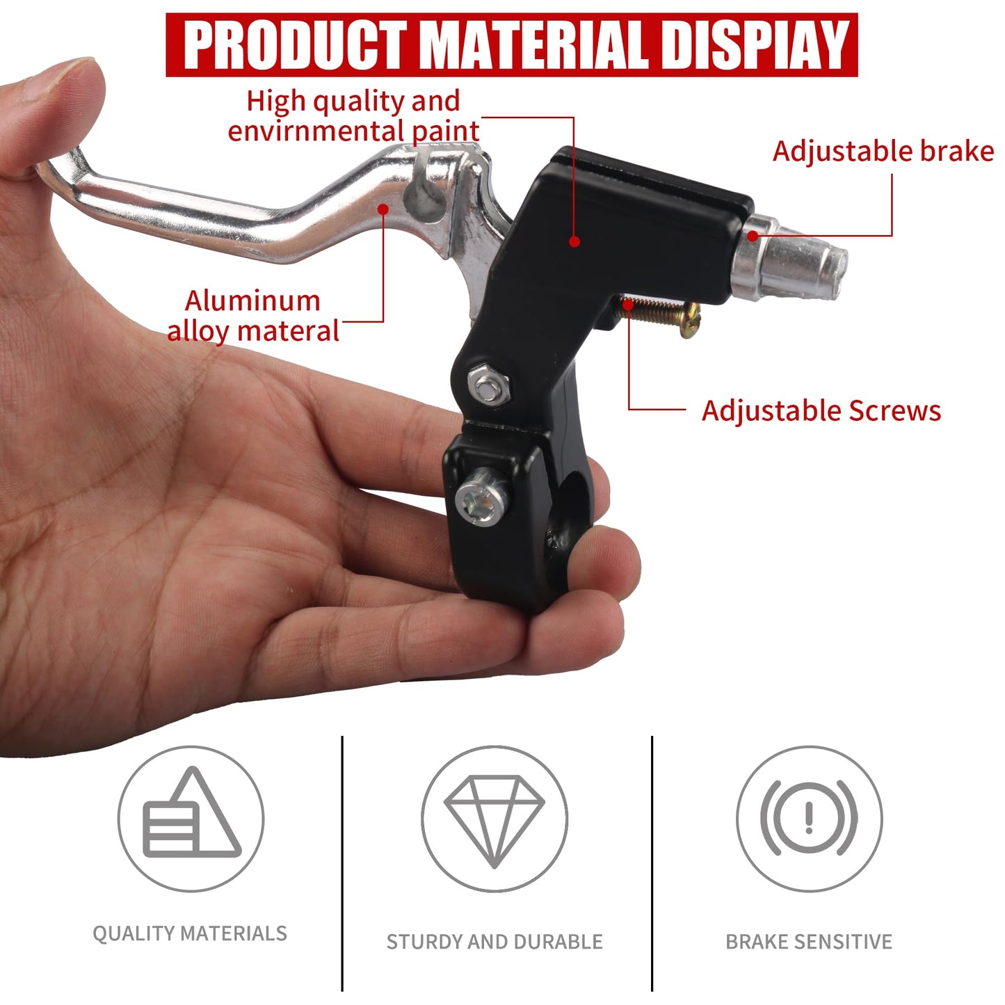 RAHQHD Complete Bike Brakes Set，Inner and Outer Callipers Cables Lever Kit ，Universal Bike Front and Rear MTB Brake with Multi-Tool Wrenches Black