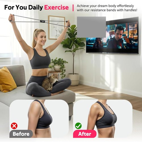 Figure 8 Resistance Bands by Skiennix - Versatile Exercise Bands with Handles for Arm & Shoulder Stretch