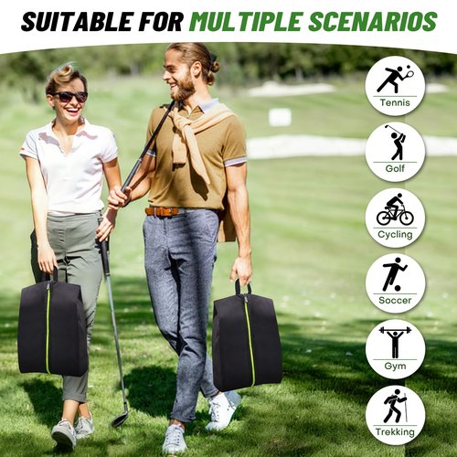 Roliwils 2 Pack Smell Proof Shoe Cleat Bag with Reinforced Handle | Odor-resistant Cleat Bag with Carabiner | Travel Shoe Organizer for Men | Baseball Soccer Footwear Storage