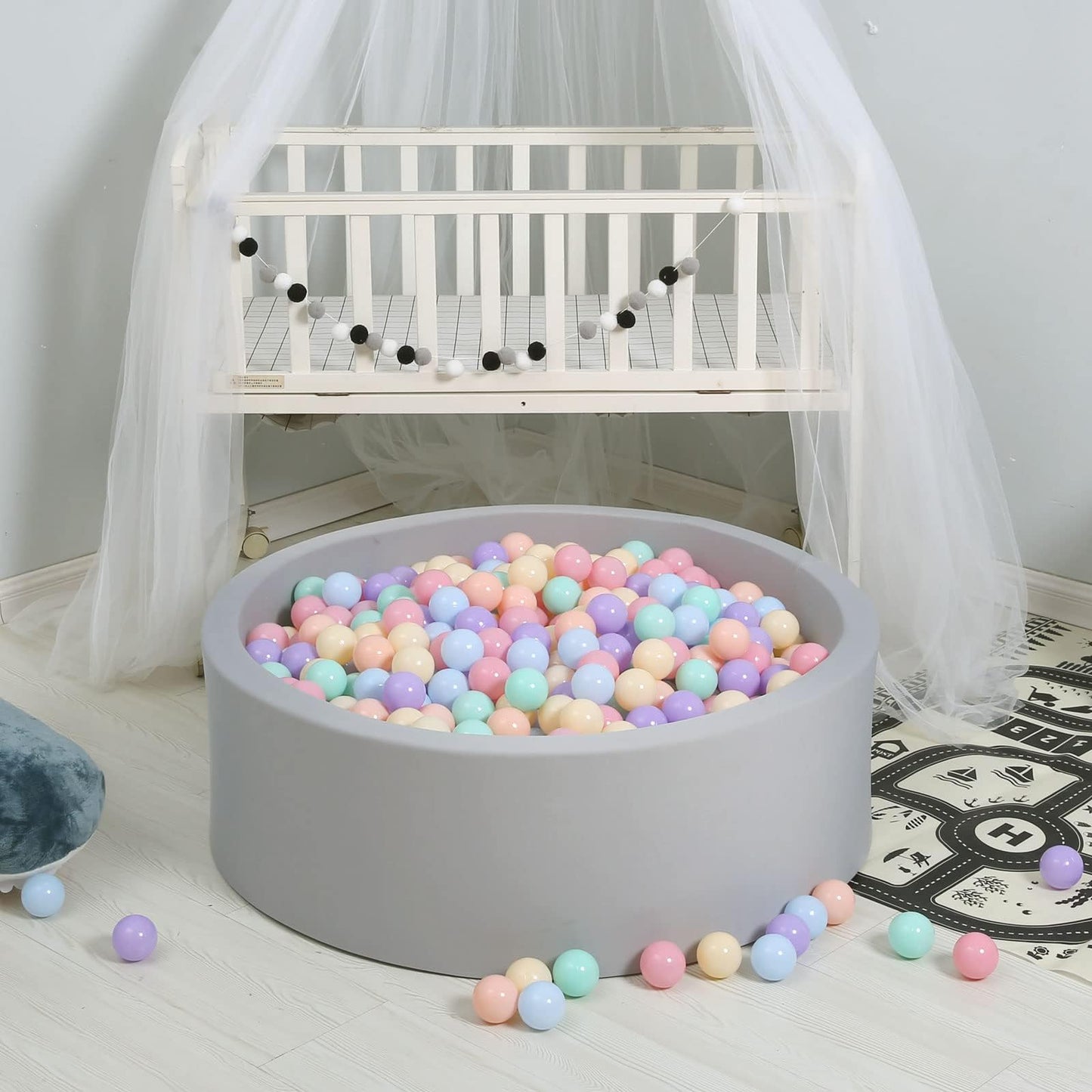 GOGOSO Colorful Ball Pit Balls - Pink Soft Plastic Balls Phthalate Free BPA Free Play Balls for Ball Pool Birhtday Party Girls Kids with Storage Bag, 6Colors,100pcs