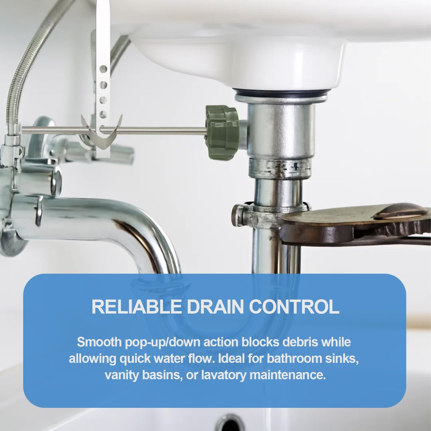 Lavatory Pop Up Center Piece Assembly-Metal Pivot Arm, Compatible with Price Pfister PS469, PSB327 & PS2673, Includes Waterproof Tape for Easy Installation – Durable Sink Stopper Replacement（2 PACK)