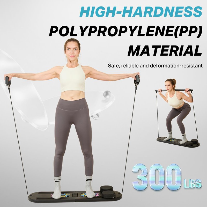CHICCLO Pilates Board, Pilates Reformer Set, Multifunctional Abdominal Board Ab Core Trainer Home Workout Equipment (Matte Black)