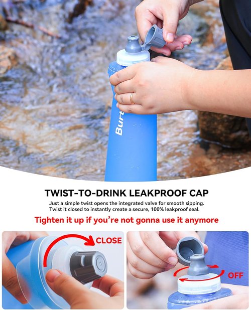BeFree | Ultralight Collapsible Water Bottle - 1.0L Leakproof Design for Camping & Travel