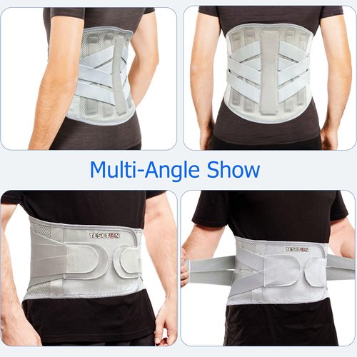 TESETON Back Brace for Lower Back Pain Men Women,Lumbar Support Belt with 3-Layer Adjustable Straps,Breathable Mesh for Herniated Disc,Sciatica,Scoliosis WT05-L