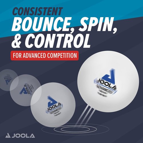 JOOLA 3 Star Table Tennis Balls - 40+mm Regulation Ping Pong Balls for Competition & Recreation | 12, 60, or 120 Pack