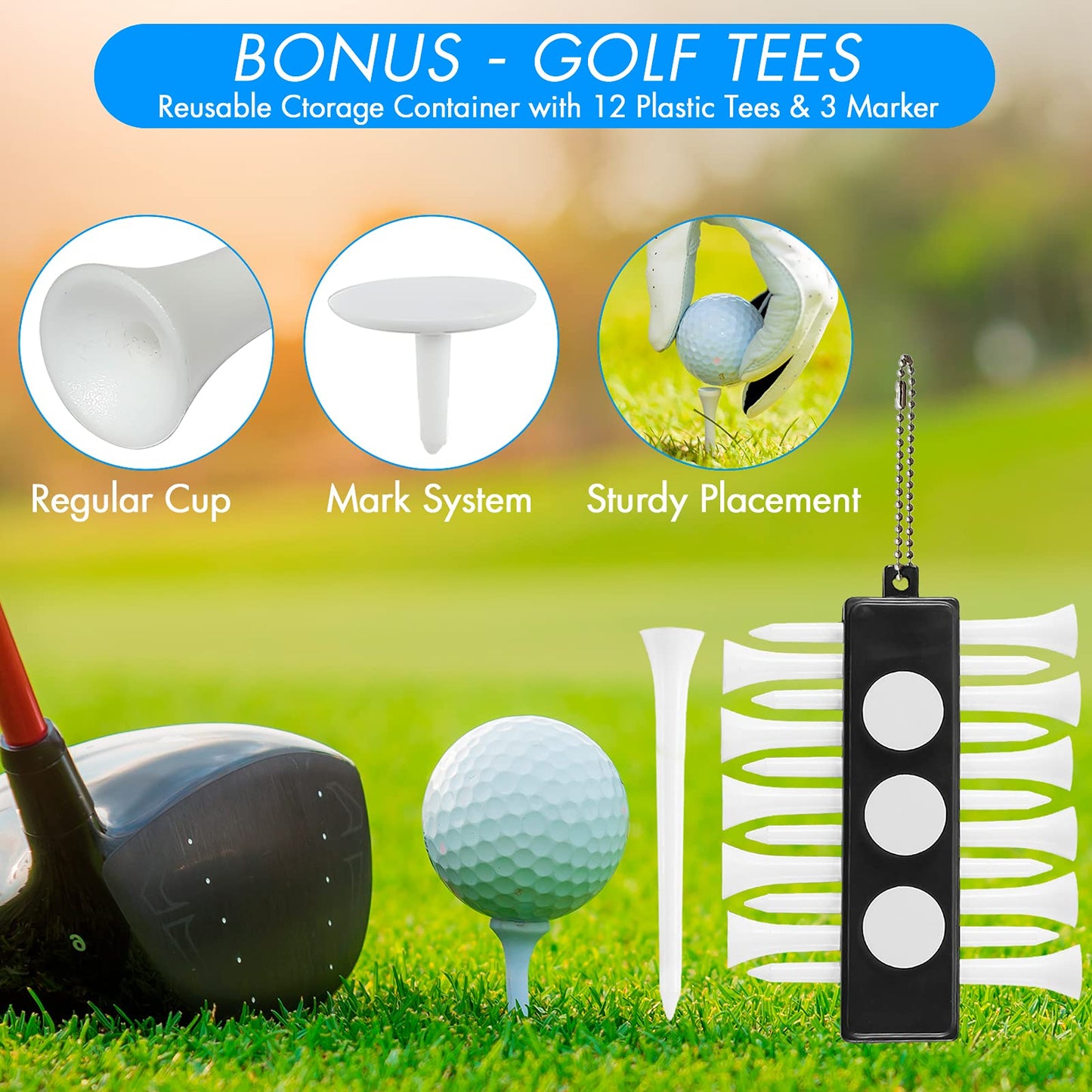 sprookber Golf Accessories Set - PRO Retractable Golf Club Brush, Microfiber Waffle Pattern Golf Towel, Golf Divot Repair Tool, Golf Ball Marker - Golf Club Cleaning Kit, Golf Accessories for Men