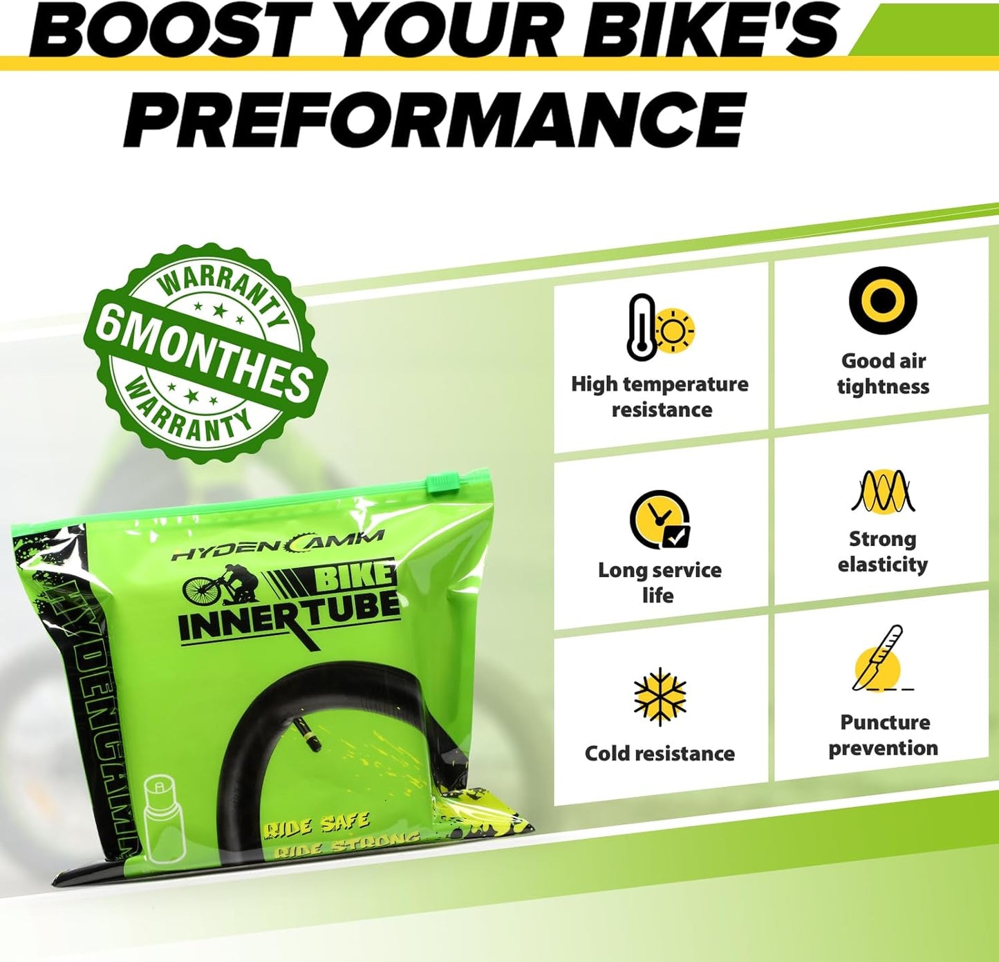 Skiennix Bike Inner Tube - 20/26" Butyl Tube with 35mm AV Schrader Valve & Tire Levers | 2-Pack