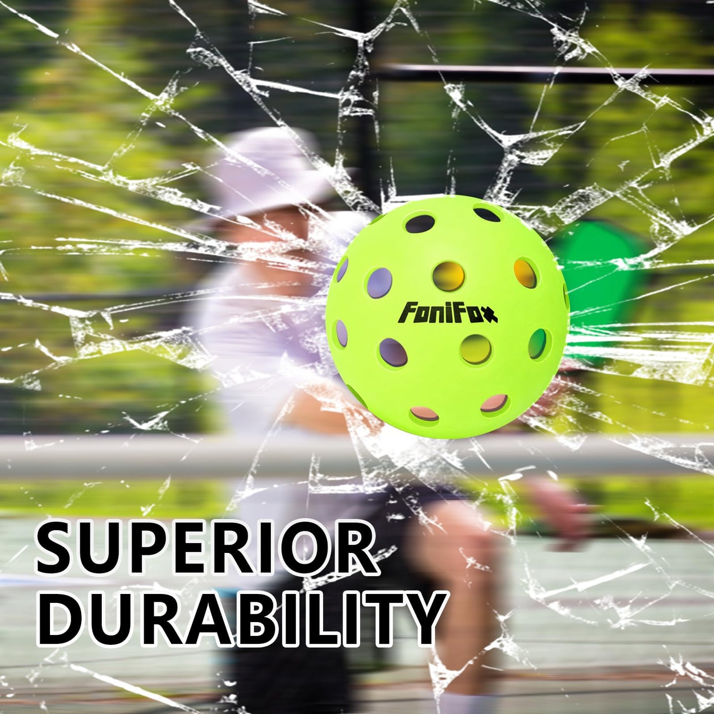 Foni Fox Pickleball Balls, 3/6 Pack 40 Holes, High Visibility & Bounce, Durable for All Skill Levels (6)