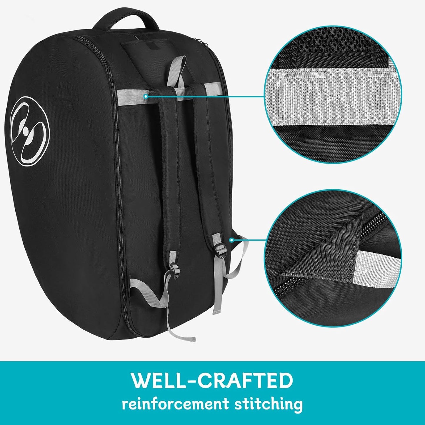 YOREPEK Padded Car Seat Travel Bag - Fits Doona Car Seat & Stroller | Lockable Zipper, Foldable Design