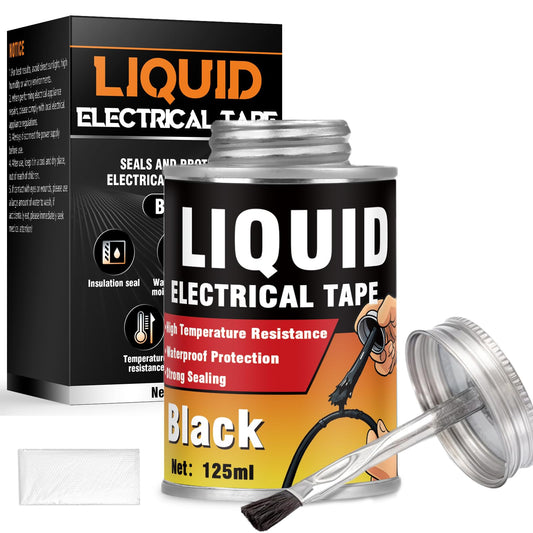 Liquid Electrical Tape, 125ml Waterproof Sealing Glue, Wire Insulation Rubber, Black Electrical Tape Glue Used for Wires & Cables, Plug, Circuit Board, Automotive, Marine