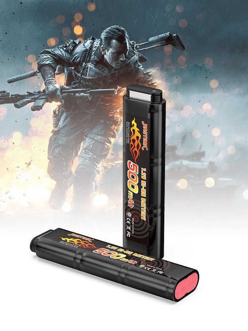 NASTIMA 2/3N 6S 7.2V 500mAh Ni-MH Airsoft Battery for CM030 CM121, CM122, GF13, Marui 18C, P8, M93R AEP AEG M81, M84 & TM AEP Airsoft Guns Toy