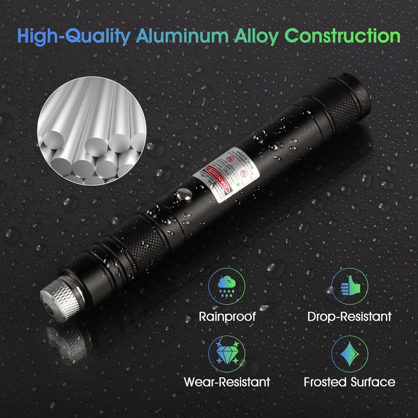 Advanced Long-Range Laser Pointer High Power - Rechargeable Green Laser Pointer with Removable Star Cap - Versatile Laser Pen for Astronomy Construction Presentations and Outdoor Adventures