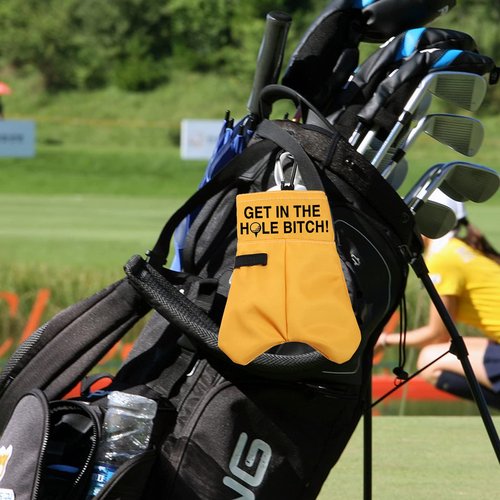 Get in The Hole Bitch Golf Ball Storage Bag Golf Club Gift Ball Pouch Sack Gag Gift (Get in The Hole BS)