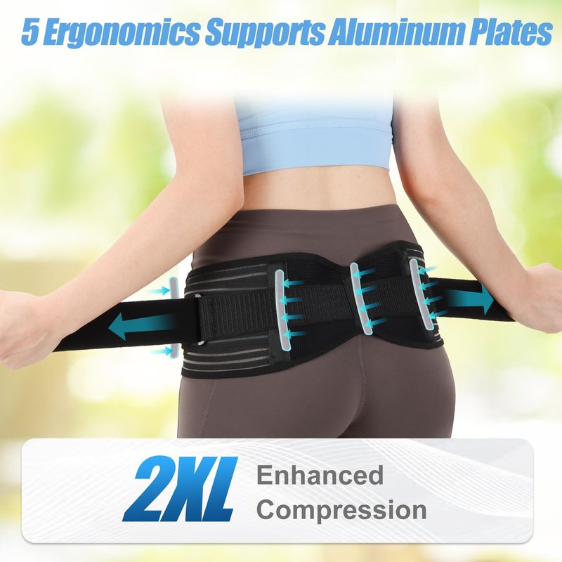 NIdreamCE Sacroiliac SI Joint Hip Belt for Sciatica, Lower Back, Leg & Pelvic Pain Relief - Adjustable Sacroiliac Belt Support Brace for Women and Men (Black)