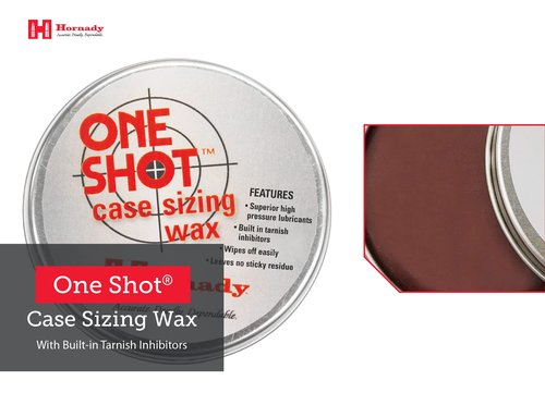 Hornady One Shot Case Sizing Wax, 2.25 Oz – Wipes Off Easily, No Sticky Residue – Straightforward Reloading, Makes Sizing Cases Smooth and No Trouble – an Alternative to Spray Lube or Lube Pads