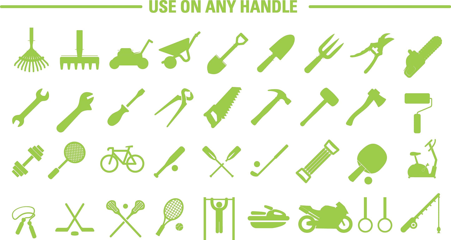 Tommy Tape Silicone Rubber Grip Wrap for Tool Handles, Fitness and Sports Equipment - 1.7mm Thick (Lime Green)