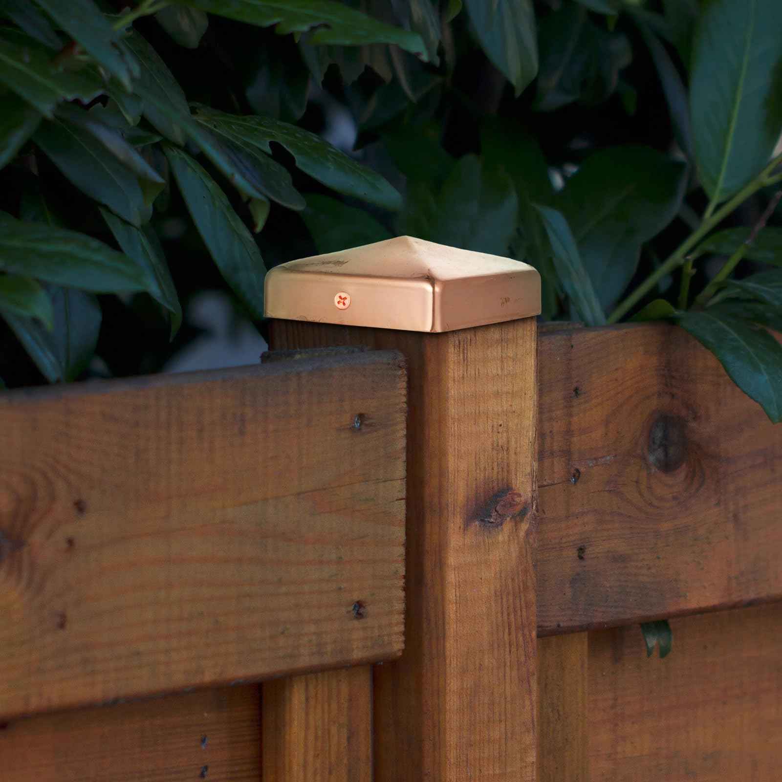 Tandefio 2 Pcs Solid Copper Post Caps Fence Pyramid Decking Caps with Screw for Metal Wood Cedar Fence Deck Corridors Mailbox Posts End Cover(4x4'' (Actual 3.5x3.5''),Pyramid)