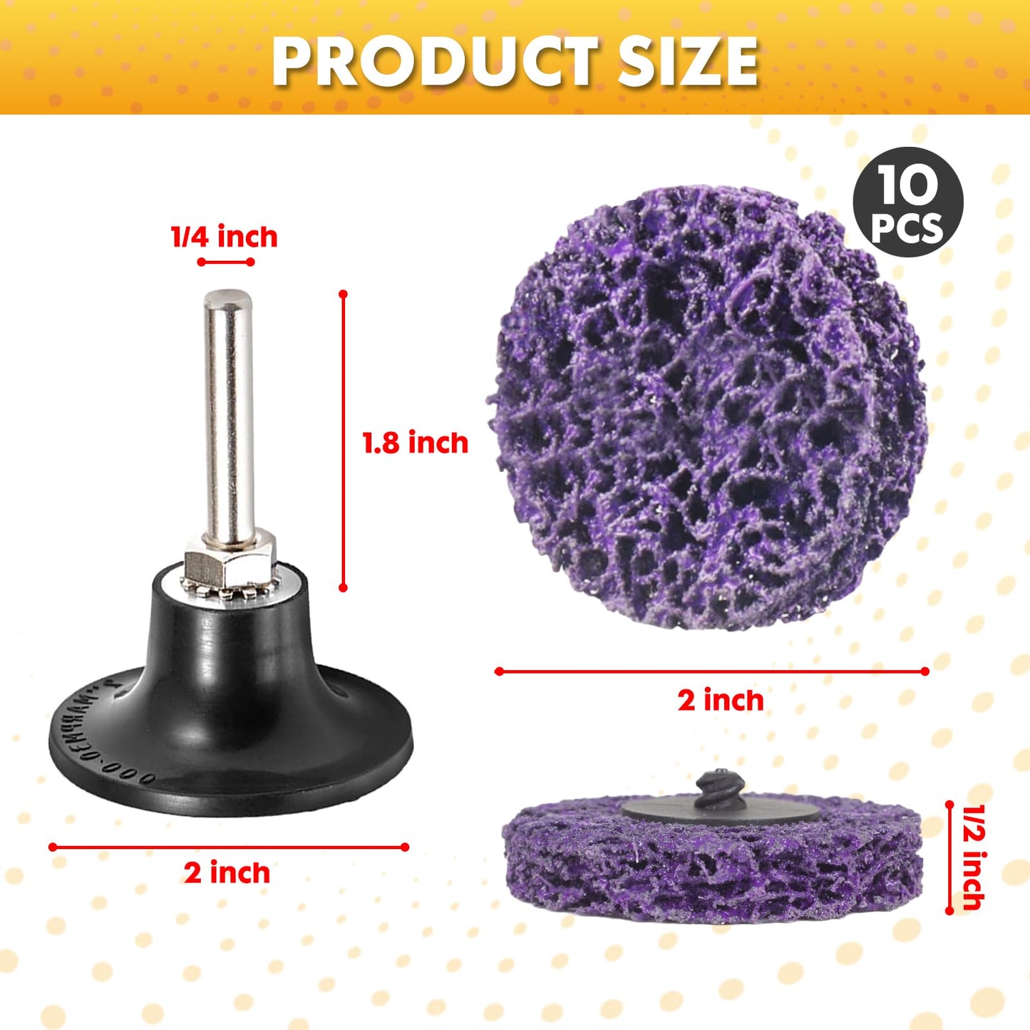 Laexepelle Strip Discs Quick Sanding Discs Stripping Wheel Stripper Abrasive Wheel for Drill, Strip Paint Clean Welds Remove Metal Wood Rust Scale & Oxidation (2INCH-10Pack)