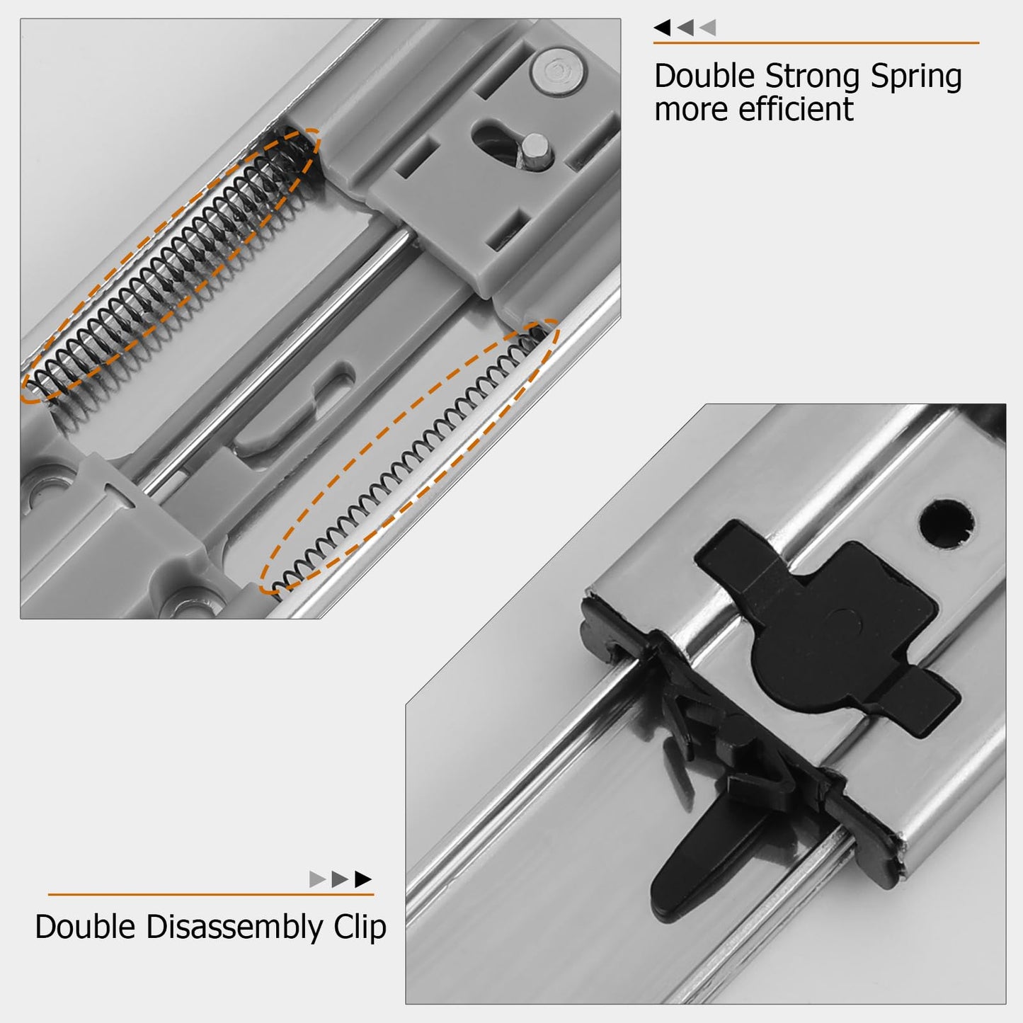 LONTAN 5 Pairs Soft Close Drawer Slides 22 Inch Full Extension Drawer Guides Ball Bearing Heavy Duty Kitchen Cabinet Rails 100LB Capacity