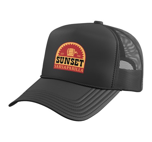 Fallout - Sunset Sarsaparilla Trucker Hat with Adjustable Mesh Back, Black