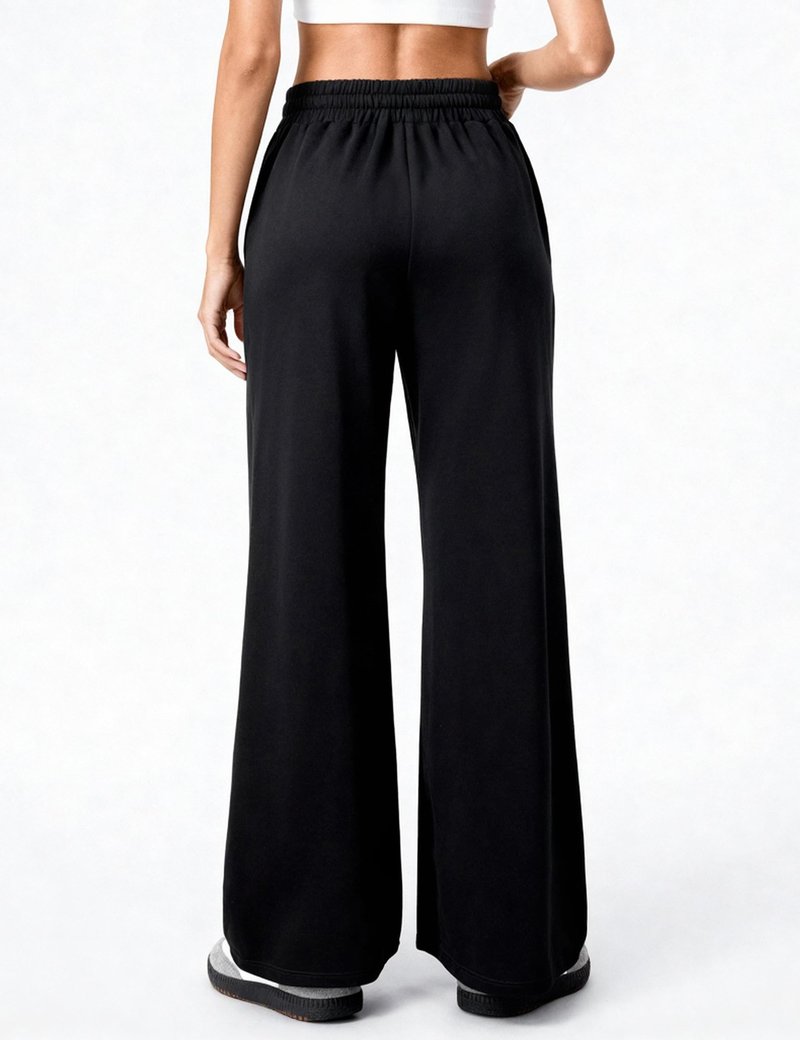 Niipty Wide Leg Sweatpants Women High Waist Workout Baggy Casual Pants for Women Comfy Drawstring Pants with Pockets - Black L