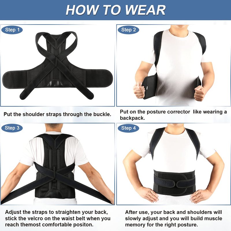 ABACKH Back Brace Posture Corrector for Women and Men - Adjustable Posture Back Brace for Upper and Lower Back Pain Relief - Improve Back Posture and Lumbar Support,XX-Large(Waist:42-48 Inches)