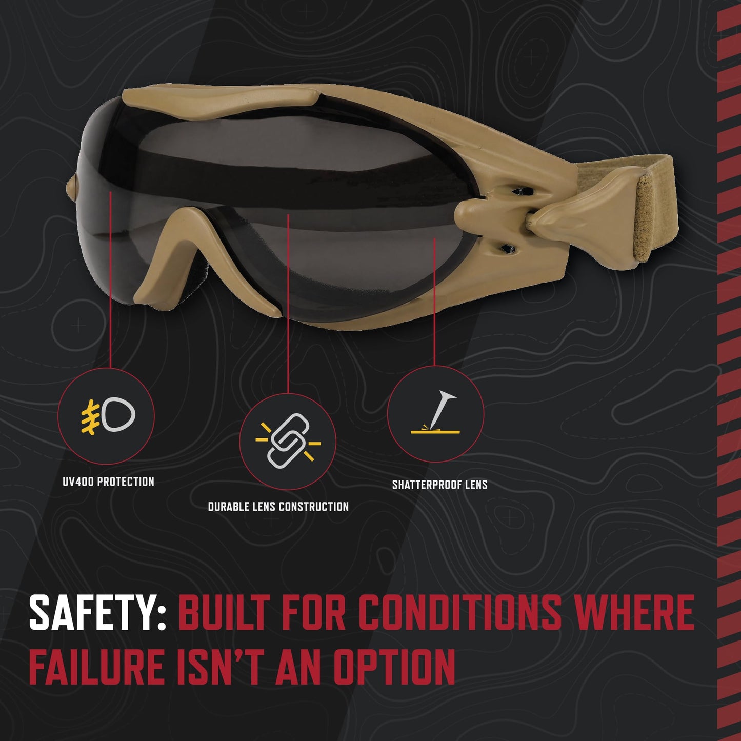 Rothco SWAT Tec Single Lens Tactical Goggles with Anti‑Fog Polycarbonate Lens, UV400 Protection, Adjustable Strap