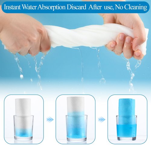 24 Pack Disposable Bath Towels, 55" x 27.5" Ultra Soft Quick Dry Large Portable Thicken Camping Towels Travel Towel for Hotel Travel Camping Beach Swimming Gym Sauna Spa Pet Towel, Individual-Packing