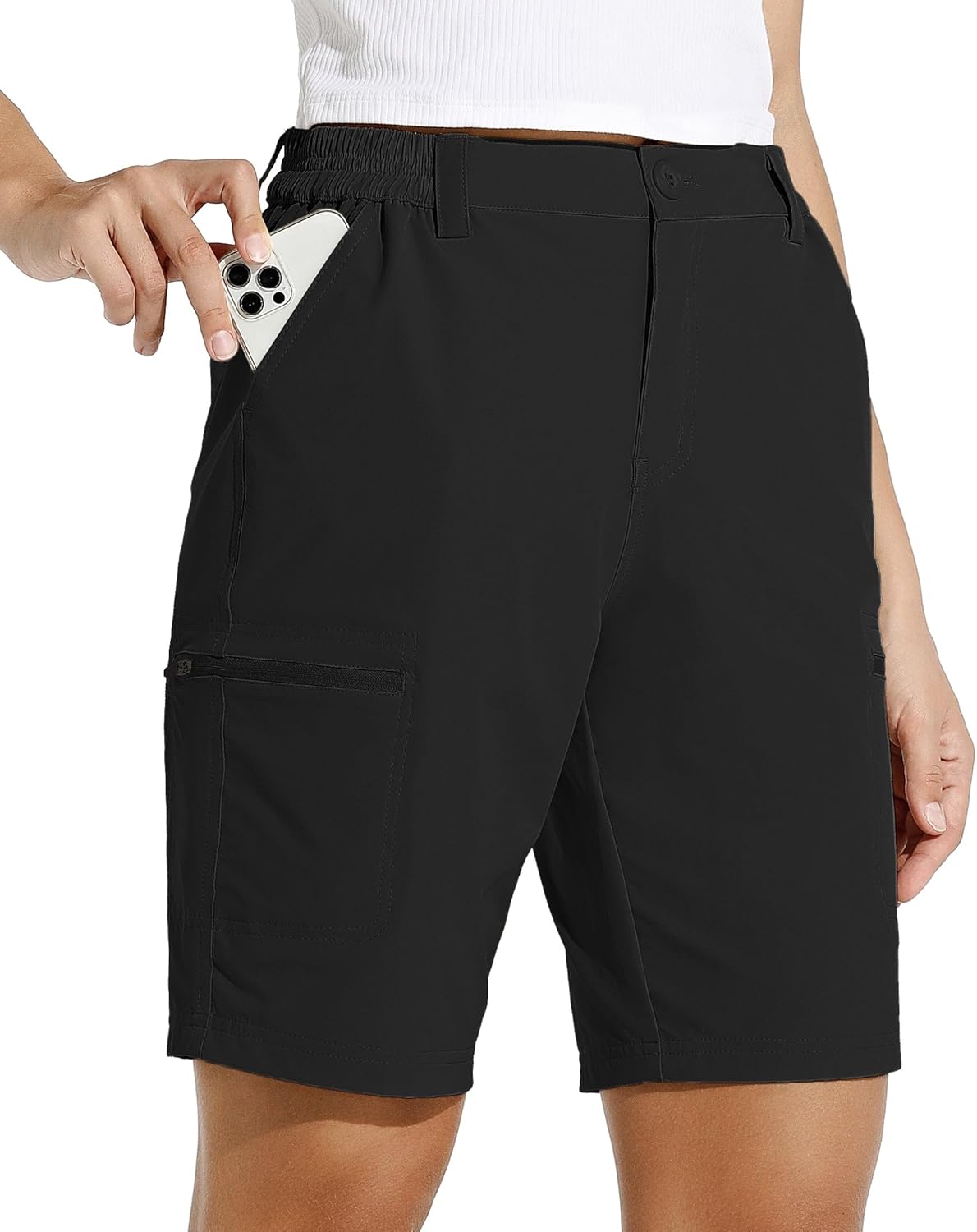 Willit Women's Hiking Cargo Shorts - Quick Dry Stretch Fabric for Active Summer Adventures | 10" Length