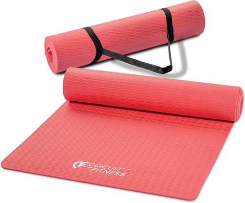 Circuit Fitness Yoga Mats - Non-Slip Multi-Purpose Design with Carrying Strap | Various Thickness & Colors