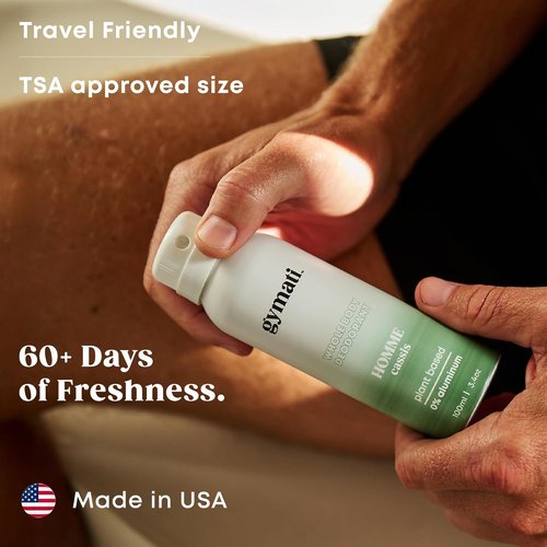 Gymati Natural Deodorant Body Spray - Aluminum-Free, Plant-Based Formula with Aloe & Zinc, Long-Lasting Scent for Men