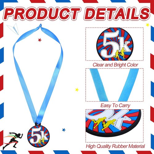AmazingSpark 60 Pcs 2-Inch Rubber Race Award Medals - Bulk Winner Trophies for Team Competitions
