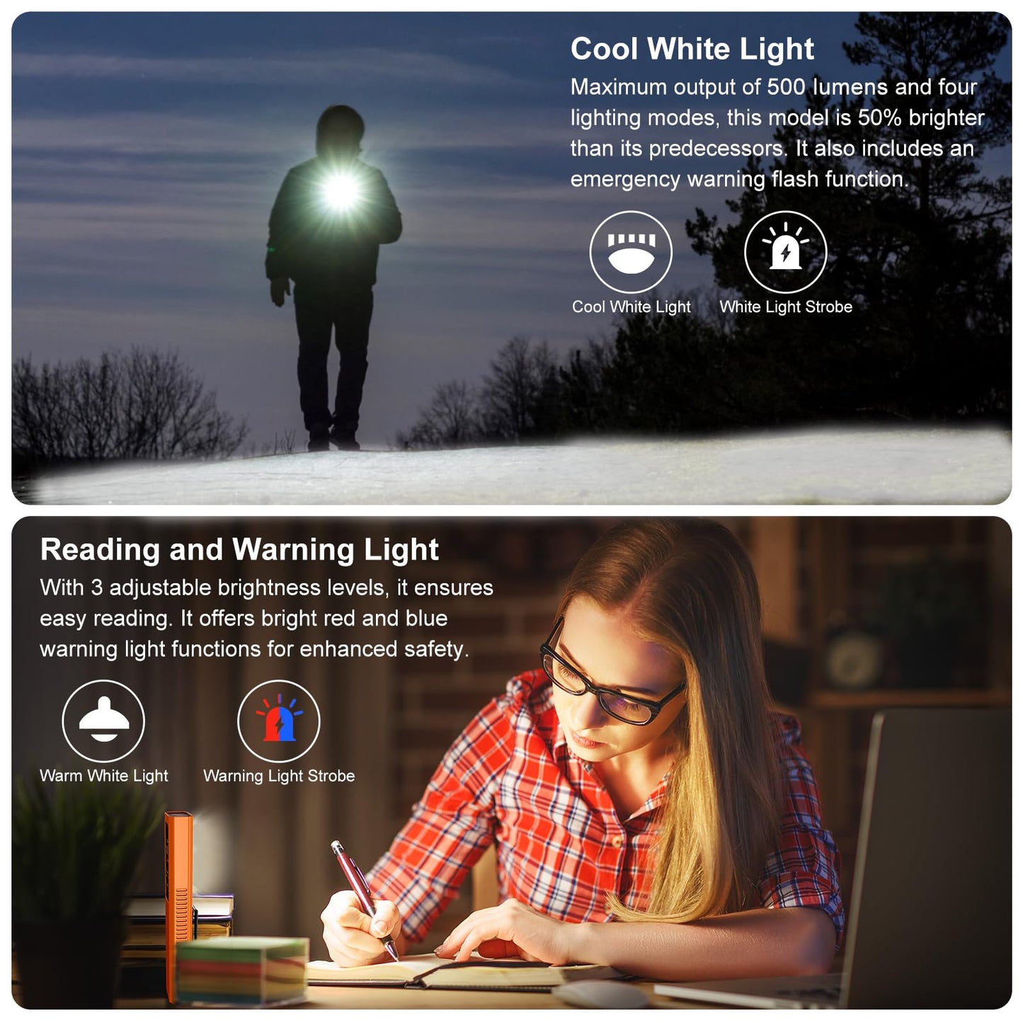 WeteamnoI 5 in 1 PRO EDC Flashlight Flat with Green Beam, UV Light, 800LM White Light LED Combo, LT010 Portable Pocket Flash Lights with Magnet for Outdoors Emergency and Work(Orange)