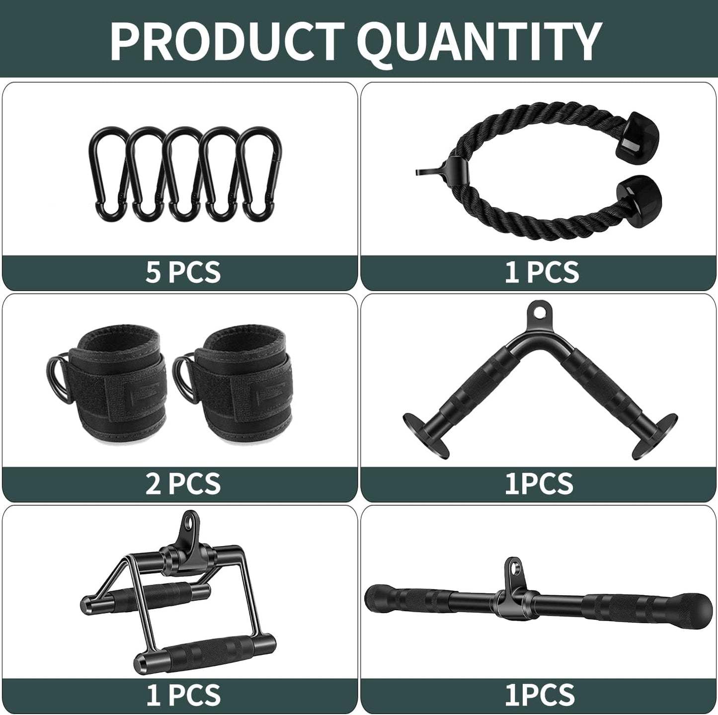 Solid Cable Machine Attachment, Cable Attachments for Gym, Gym Cable Attachments, Cable Machine Attachments Set