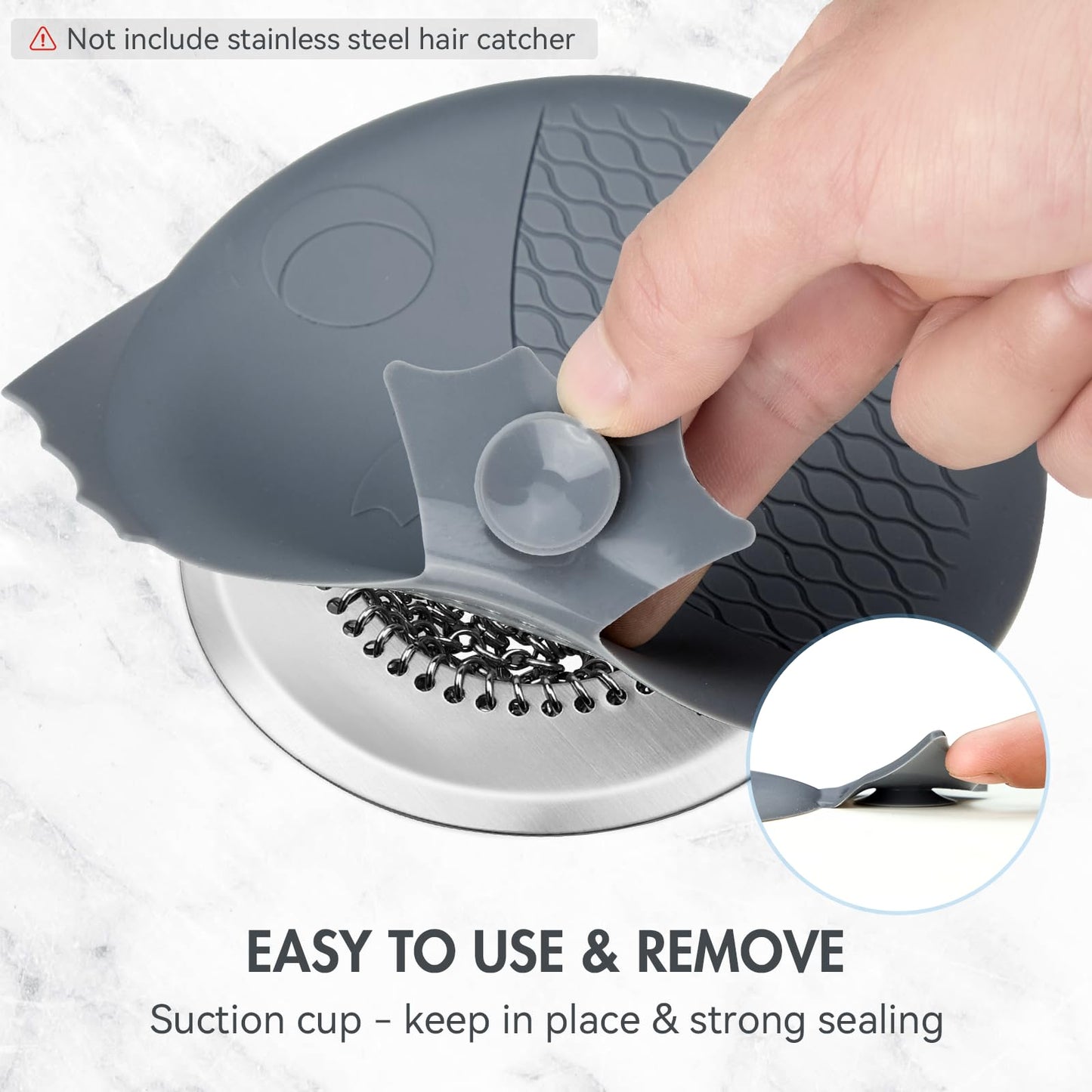 TRAPMATE Silicone Bathtub Drain Stopper/Good Grips Sink Stopper, Drain Cover for Shower, Bath, Kitchen Sink, 3 Pack (Patented Product)