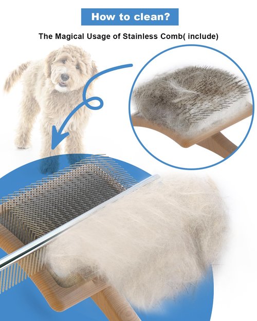 Dog Slicker Brush - Professional Grooming Tool for Large Doodles | Easy Tangle Removal, 3.8"x3.2" Head