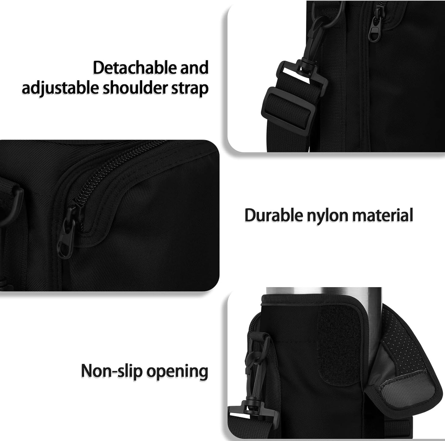 Xxerciz Water Bottle Carrier Bag - Adjustable Strap for Yeti Rambler 30 oz Cup | Outdoor Travel & Camping Accessory