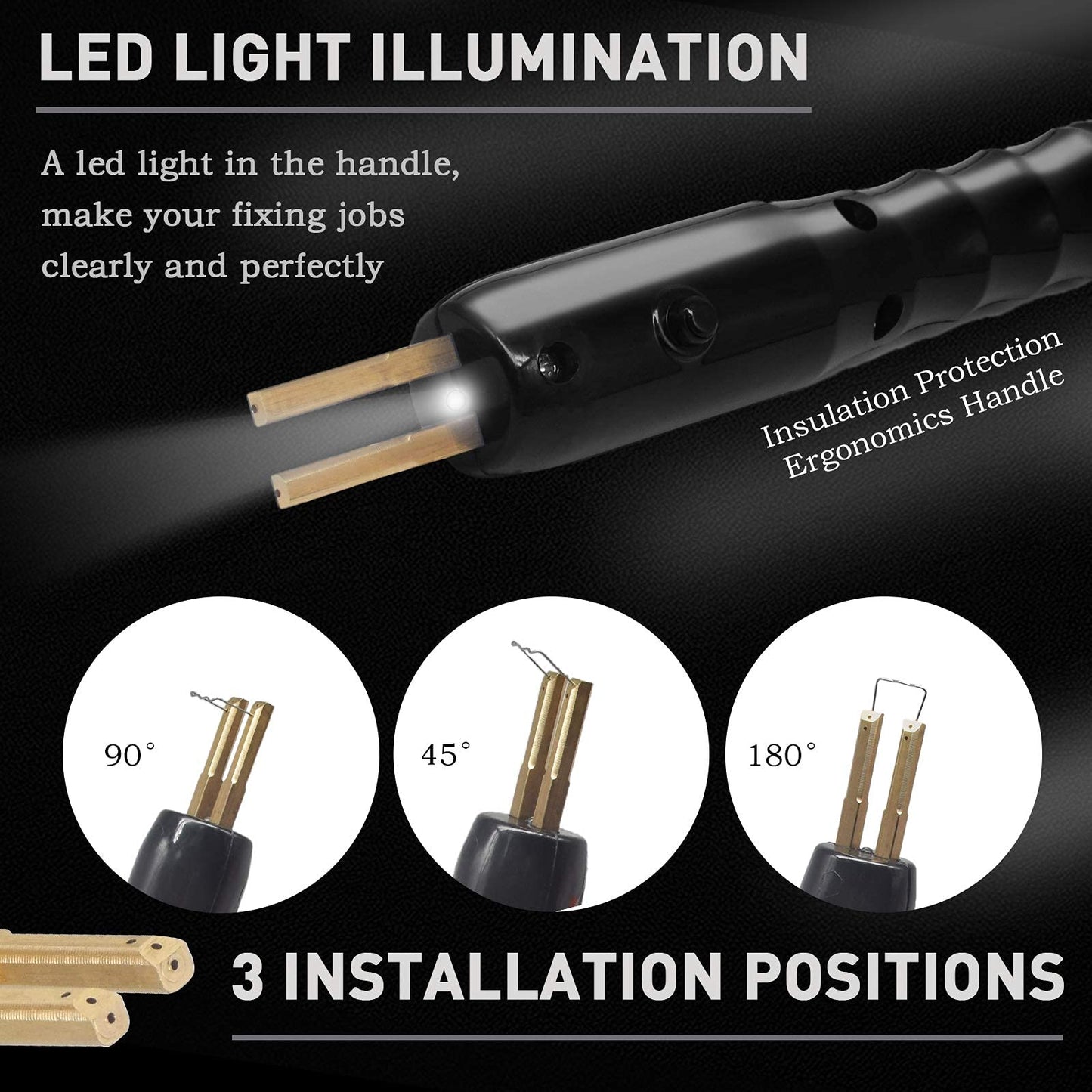 WISPAUSU Plastic Welding Kit with 800PCS Staples/5-Levels Power/LED Display Light, 110V Car Bumper Hot Stapler Gun Plastic Welder Machine